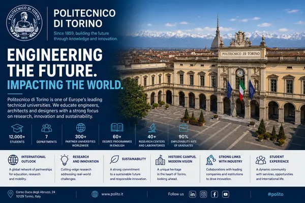 Polytechnic University of Turin: 93% employability and 17% international students